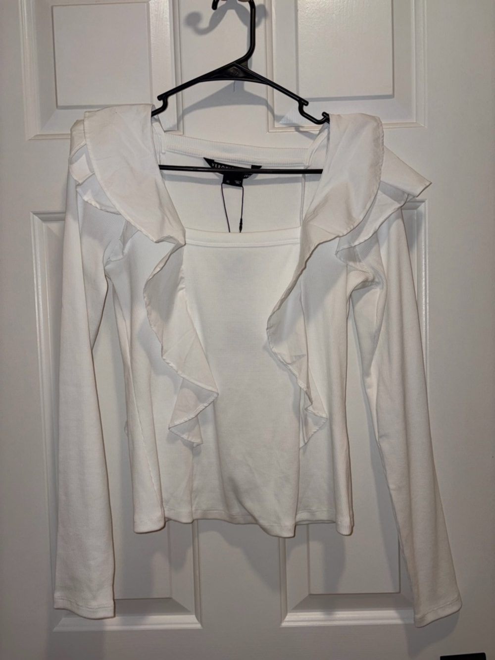 Veronica Beard White Long Sleeve Gidea Ruffled Poplin Shirt NWT - Picture 2 of 8